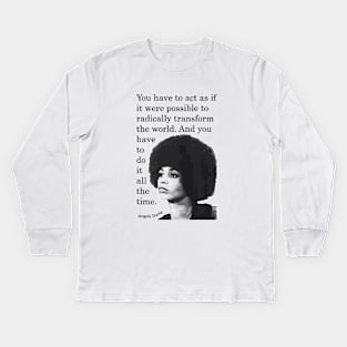 Angela Davis Sticker Kids Long Sleeve T-Shirt